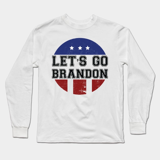 LGB Let’s Go Brandon Conservative US Flag Long Sleeve T-Shirt by Meryarts